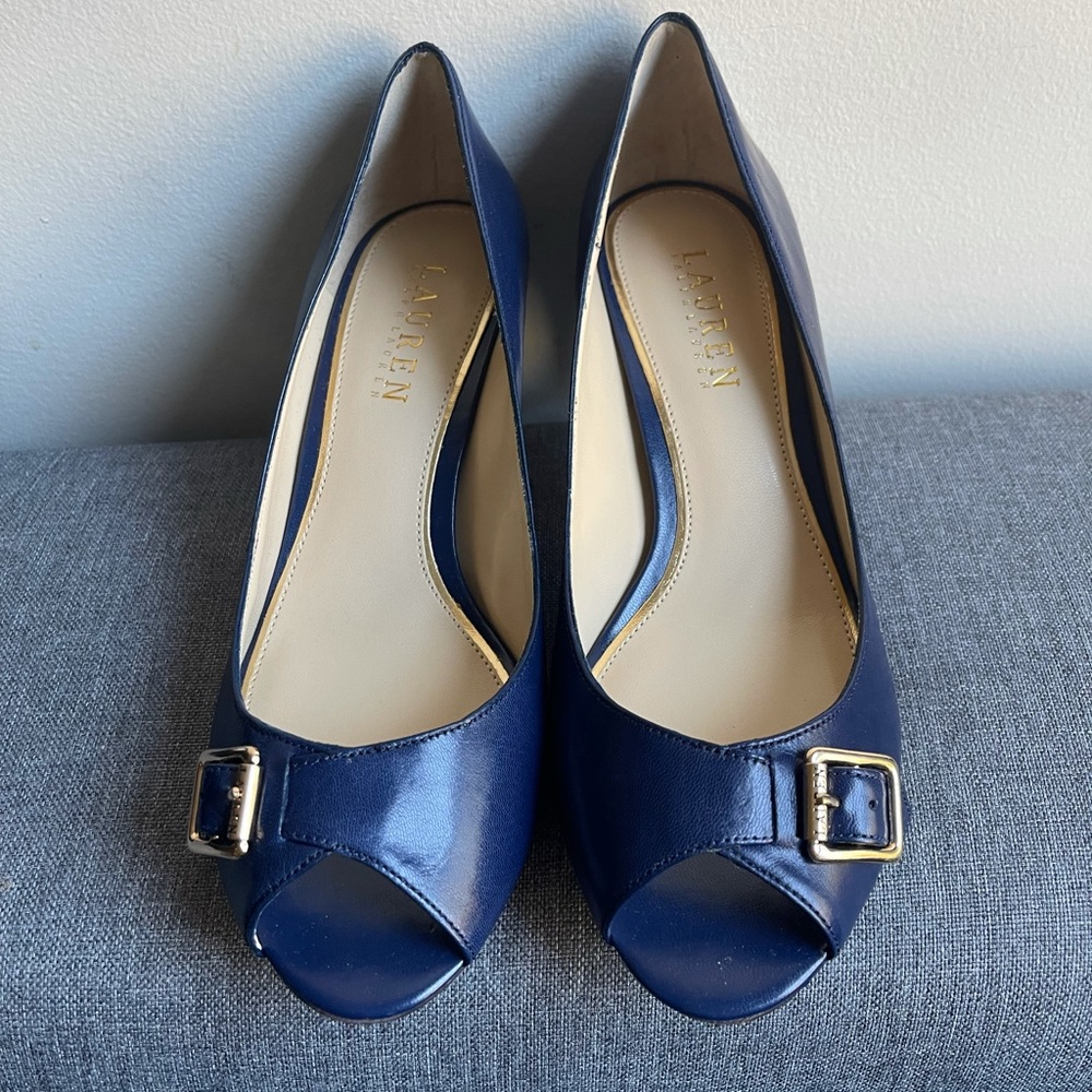 NWT Ralph Lauren navy blue leather shoes